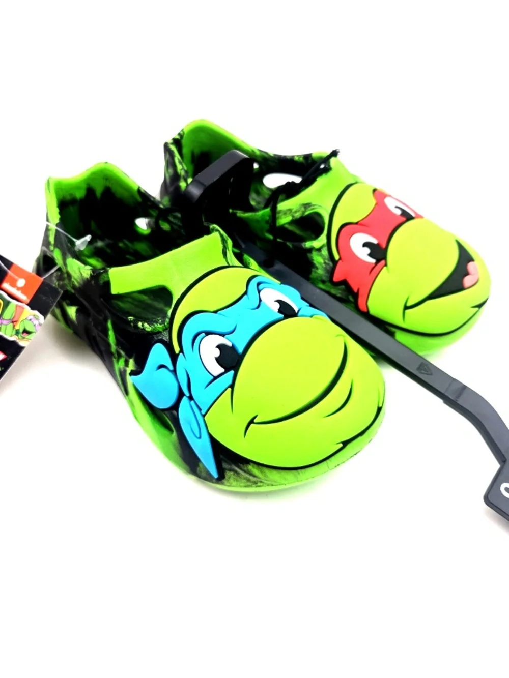 TMNT Toddler Sandals Size 7/8  Boys Slip On Green Boys Turtles Rubber Summer